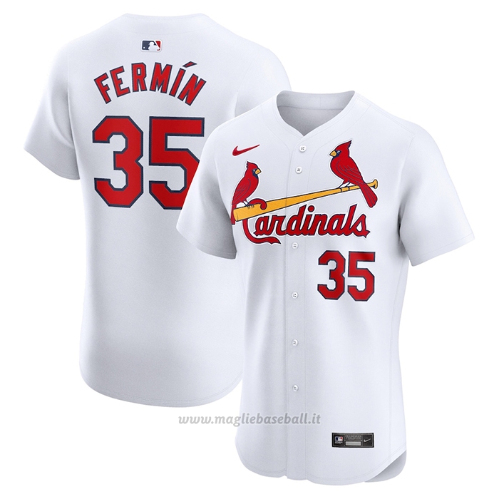 Maglia Baseball Uomo St. Louis Cardinals Jose Fermin Home Elite Bianco